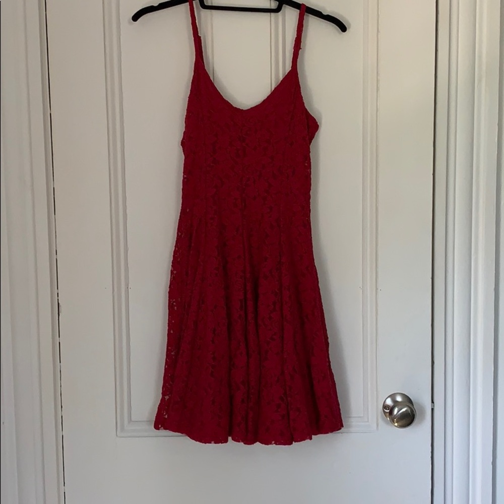Red lace dress